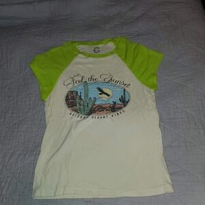 Cotton Raglan Tee - Green and Cream